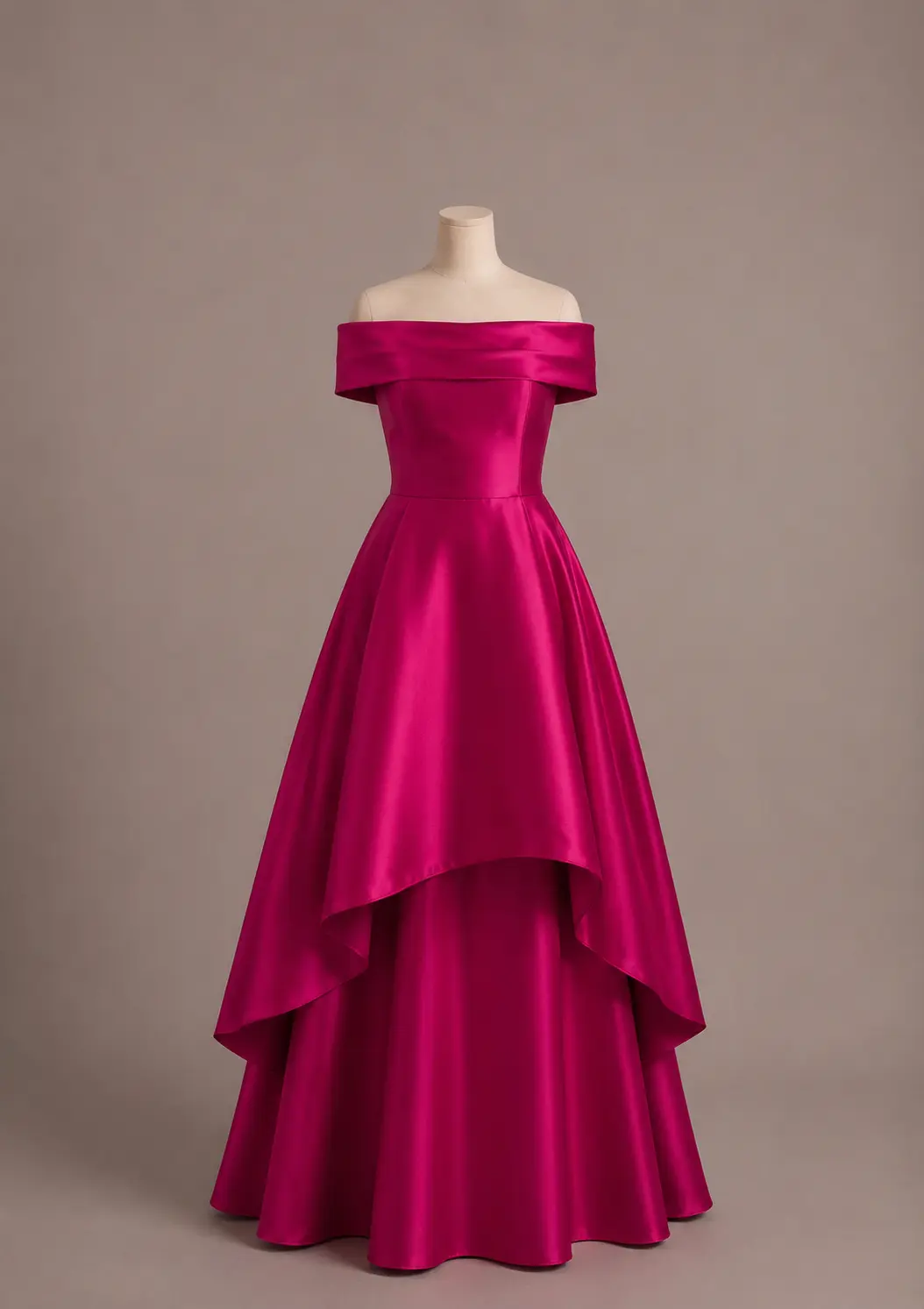 Vestido longo — Fúcsia na cor Rosa