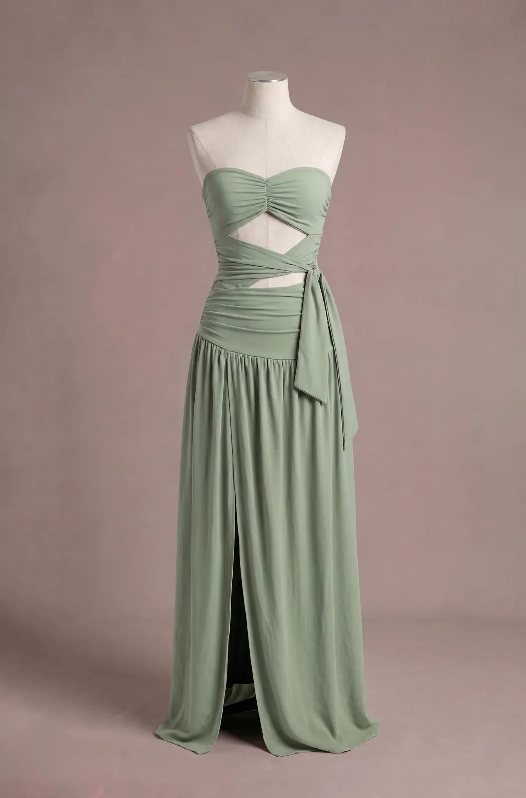 Vestido longo — Verde Menta Multiformas — frente