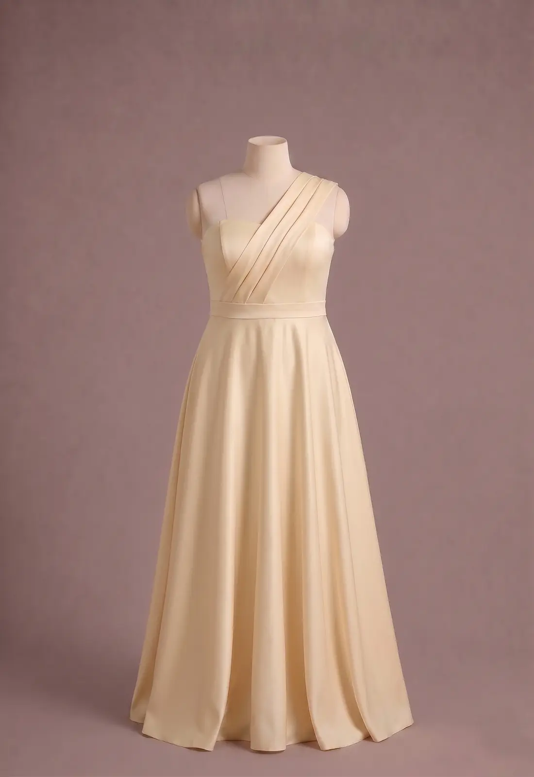 Vestido longo — Amarelo Manteiga — frente