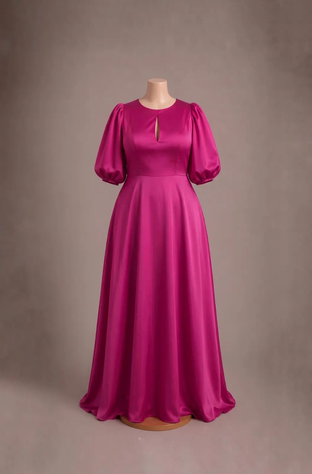 Vestido longo — Rosa Pink — frente
