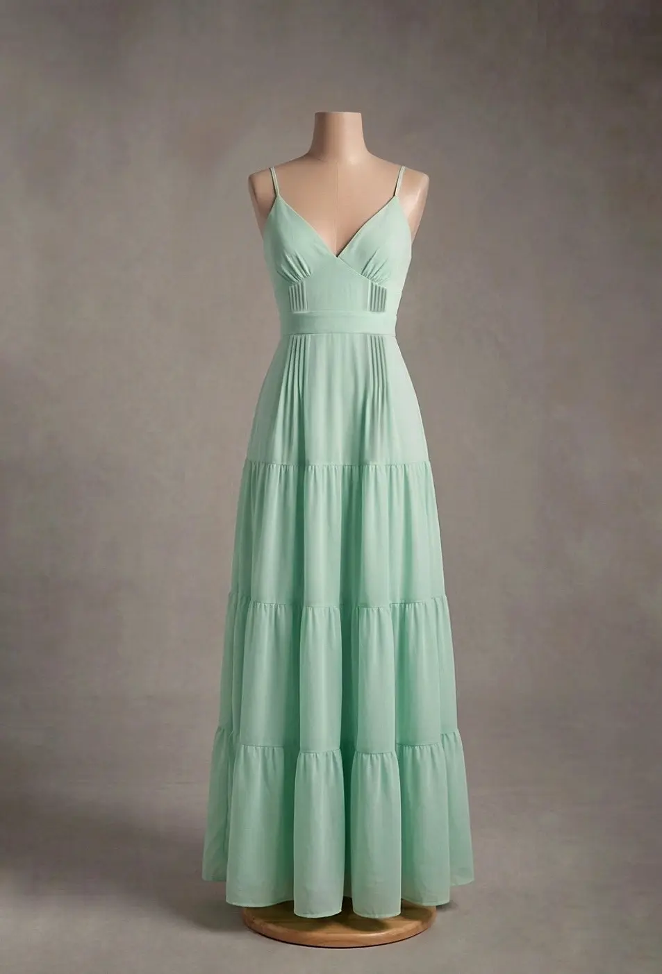Vestido longo — Verde Menta — frente