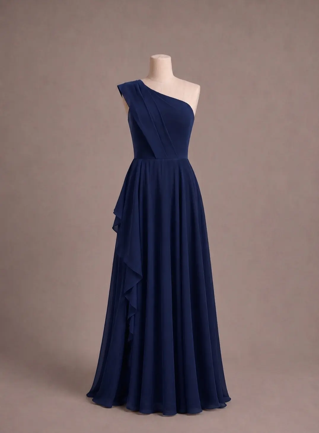 Vestido longo — Azul Escuro Marinho — frente